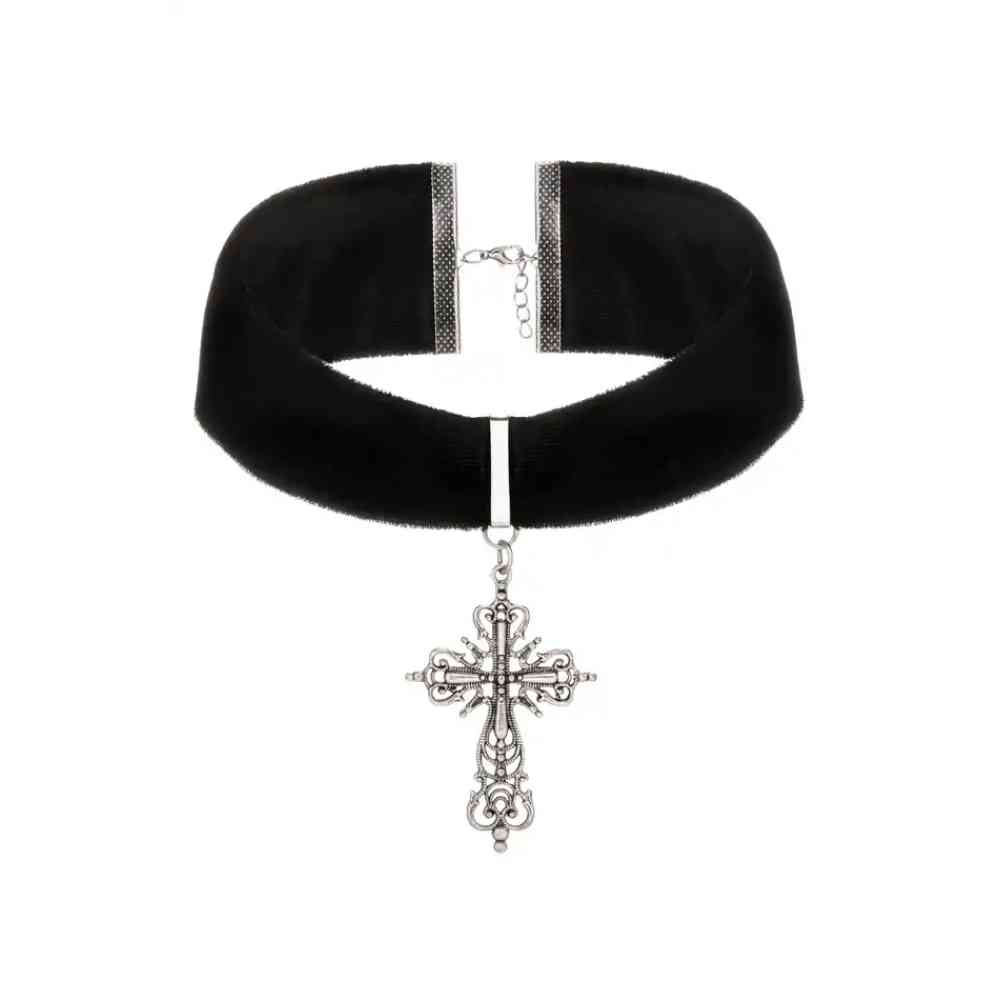 Restyle - Eternal Night Choker - Zwart/Zilverkleurig